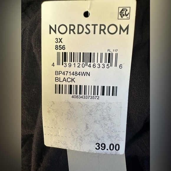 BP Nordstrom cozy rib oversized pajama top black NWT plus size 3X - Picture 3 of 3